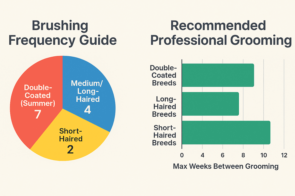 Dog brushing frequency chart.
